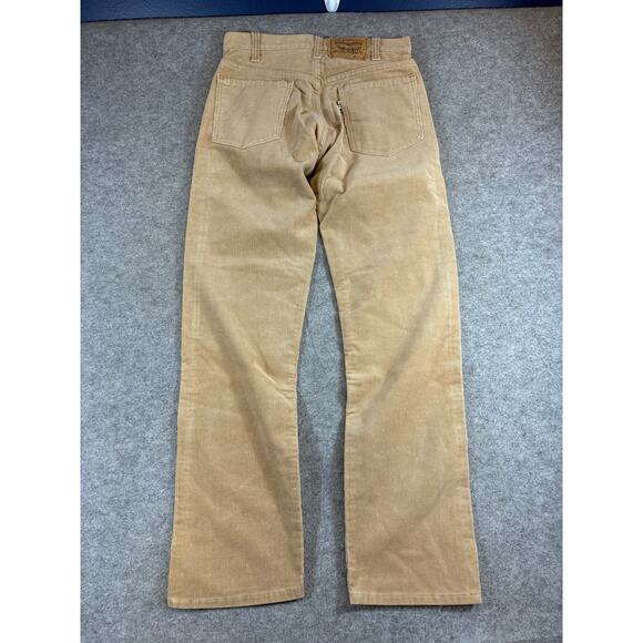 VINTAGE 80s Levis 505 Corduroy Pants Mens 30x30 Tan Straight Leg White Tab Retro - Picture 2 of 11